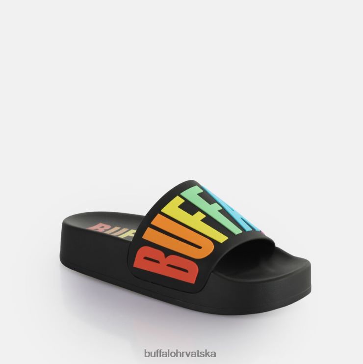 crno Buffalo lake bold platform slide vegan |slajdova TDD6T193